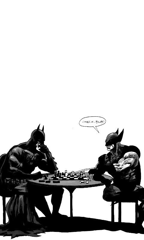 Бэтмен и Расомаха играют в шахматы обои