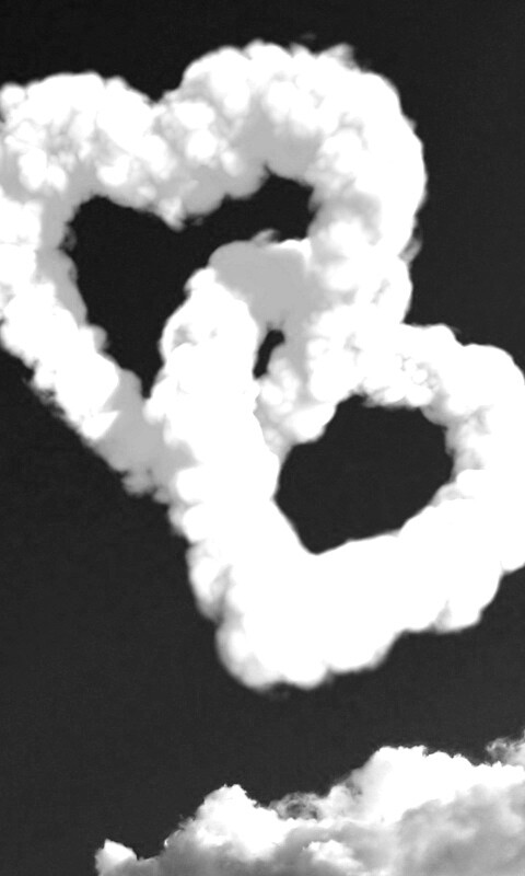Облака в виде сердца обои