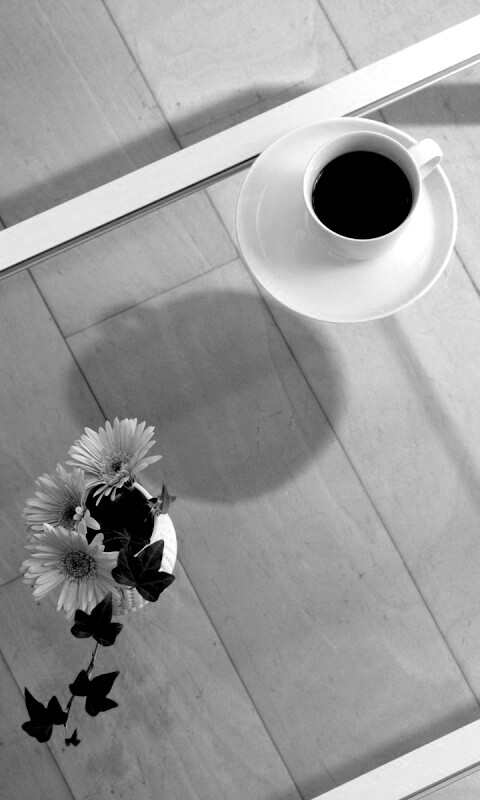 Кофе и цветы обои