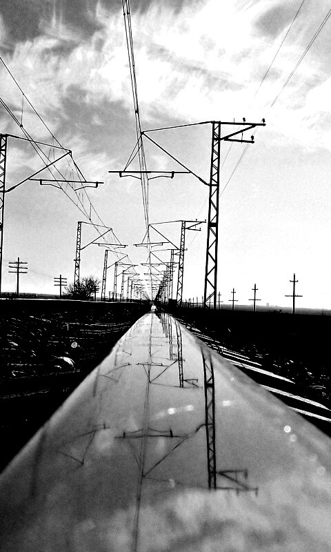 Отражение в рельсе обои