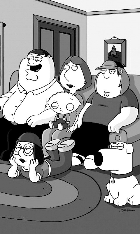 Гриффины всей семьей перед телевизором обои