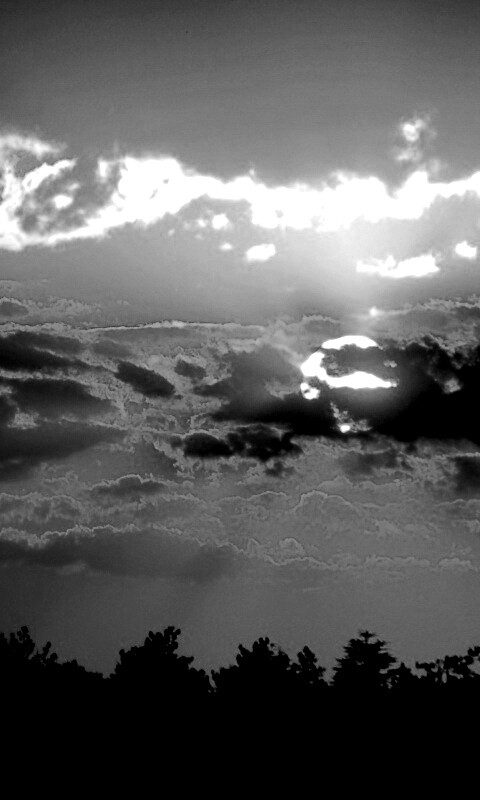 Ярко-оранжевое закатное небо обои