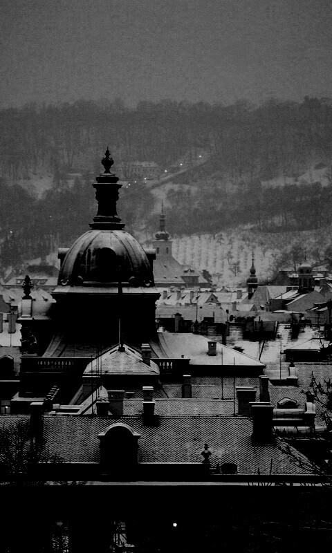 Город зимой обои