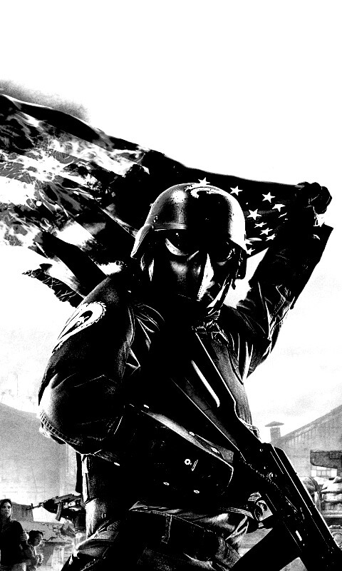 Солдат сжигает американский флаг обои