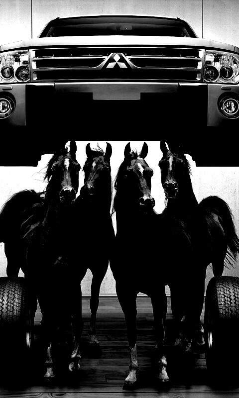 Лошадинные силы - принт Митсубиси обои