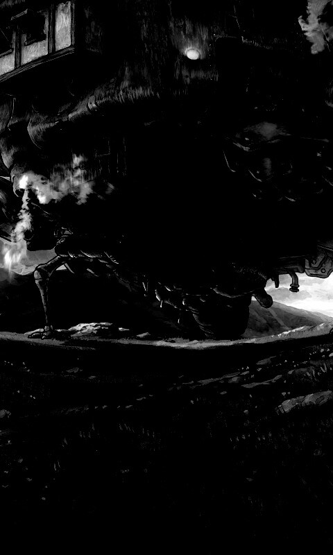 Ходячий замок в движении обои