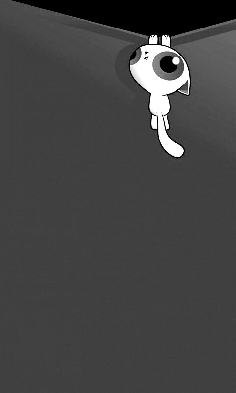 Кот, зацепившийся за край обои