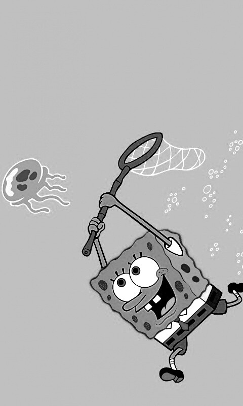 Губка Боб гонится за медузой обои