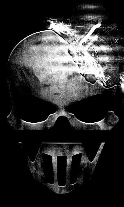 Контур стального черепа обои