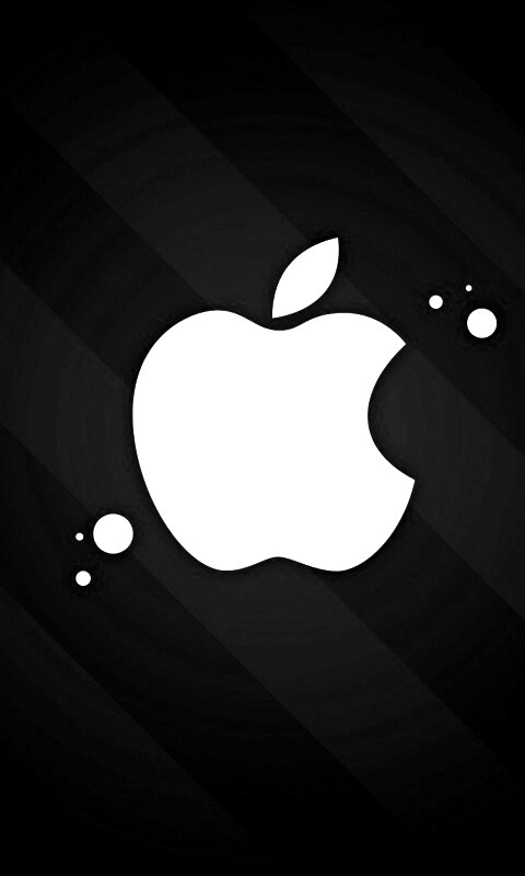 Логотип Apple на фоне голубых полос обои