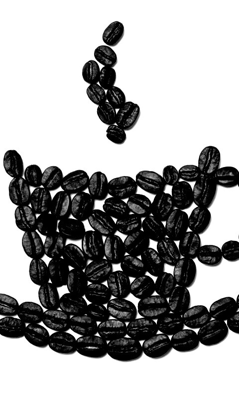 Картина из кофейных зёрен обои