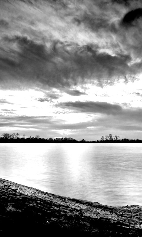 Закат на озере обои