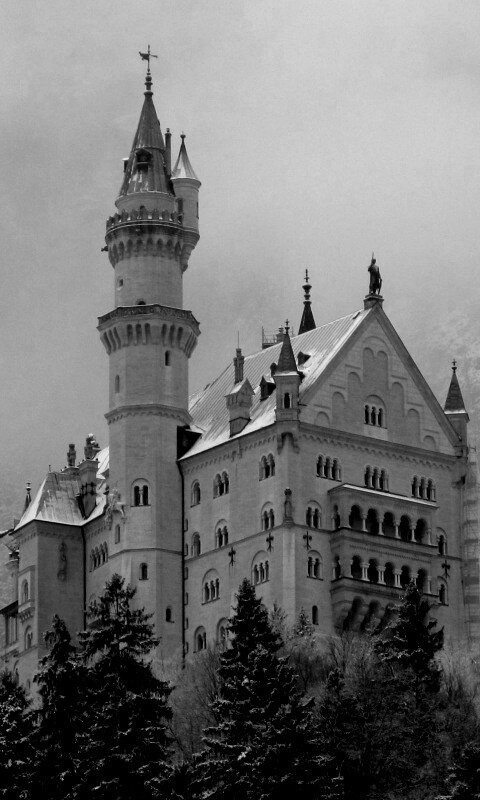 Заснеженный Нойшванштайн обои