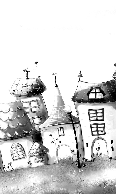 Мультяшный городок обои