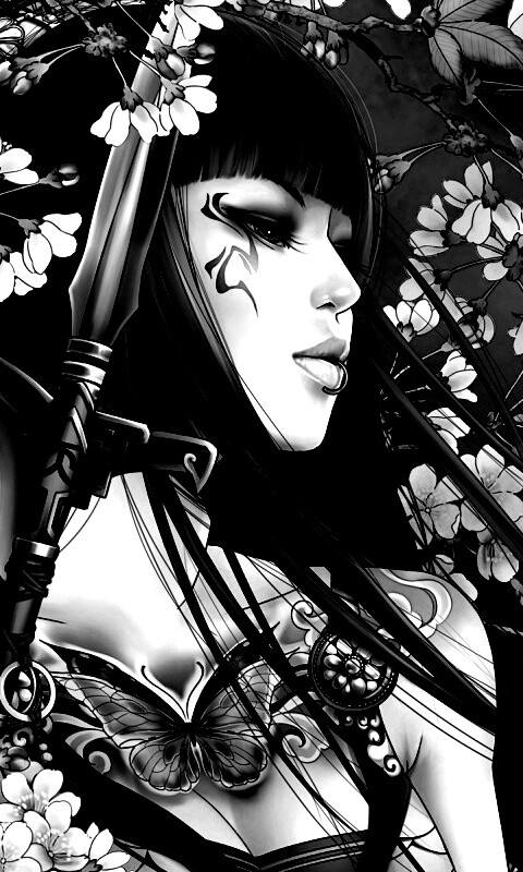 Элегантная девушка с оружием обои