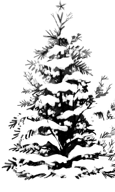 Украшенная ёлочка в лесу обои