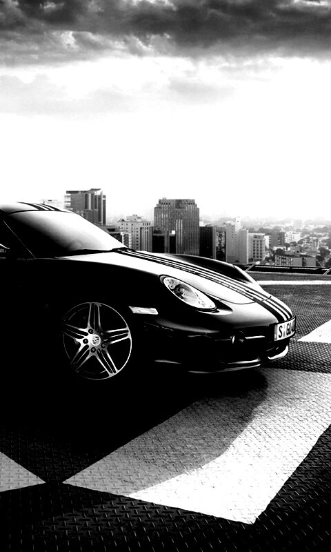 Порш на вертолетной площадке обои