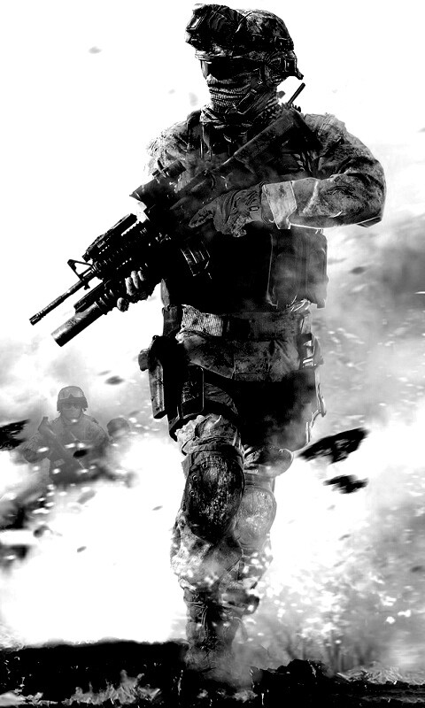 Солдат на фоне огня обои