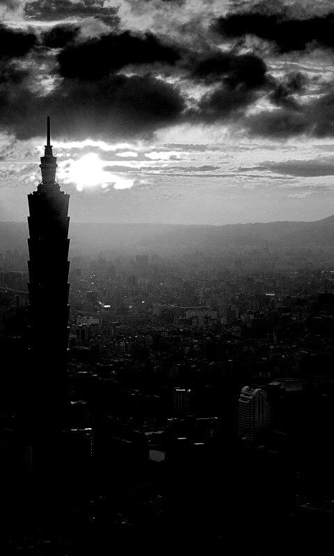 Башня на закате обои