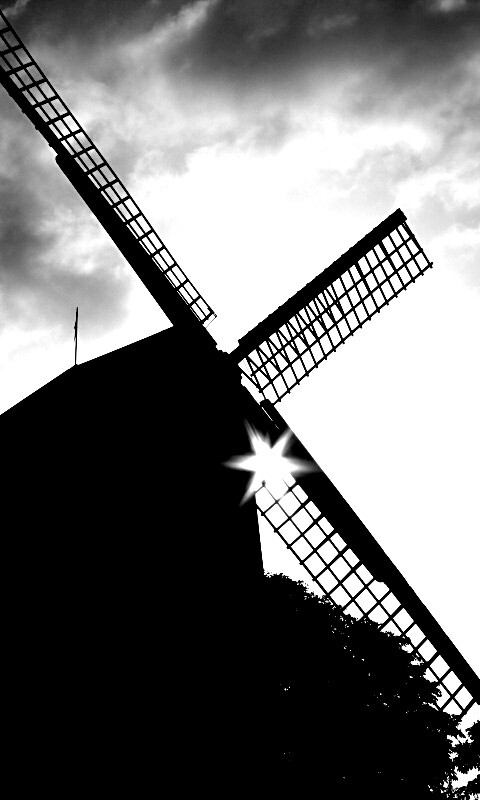 Силуэт мельницы обои