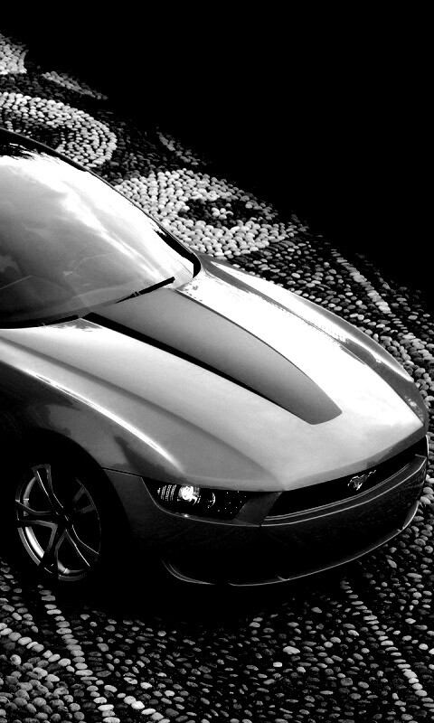 Оранжевый мустанг обои