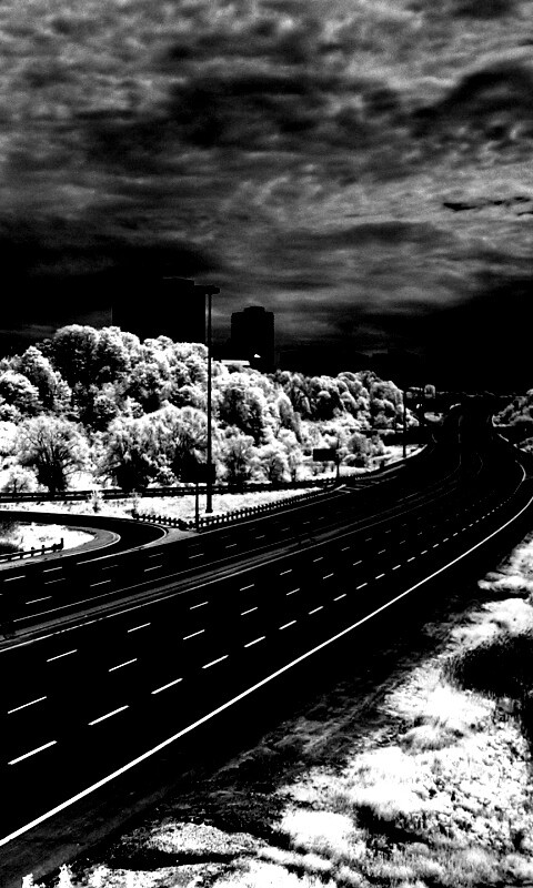 Черно-белое шоссе обои