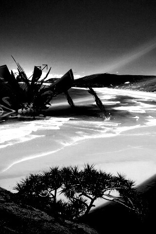 Робот на побережье обои