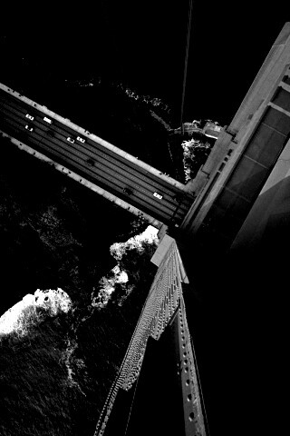 Вид в с пролета моста Золотые Ворота обои