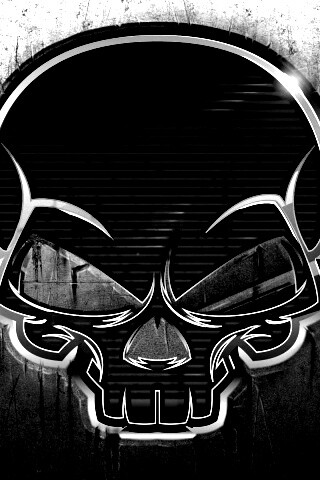 Красный череп лого обои