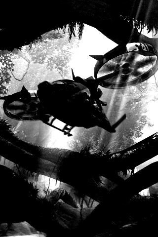 Вертолет в инопланетных джунглях обои