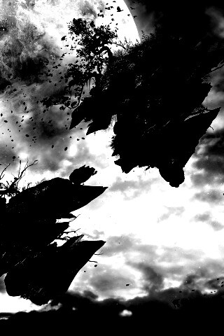 Летящие куски земли обои