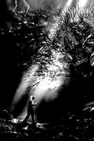 Горящее дерево обои