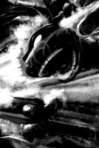 Рафаэля и Леонардо смывает водой обои