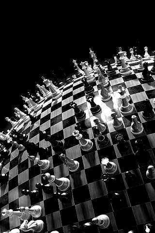 Сферическое шахматное поле обои