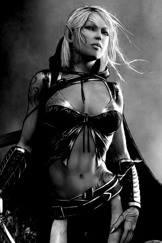 Эльфийка с мечем обои