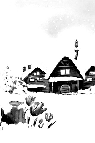 Деревня в новый год обои