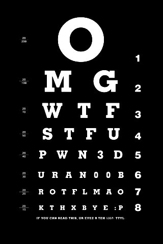 Таблица для проверки зрения обои