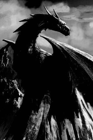 Дракон на вершине скалы обои