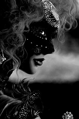 Девушка в карнавальной маске обои