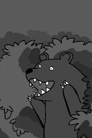 Медведь в кустах обои