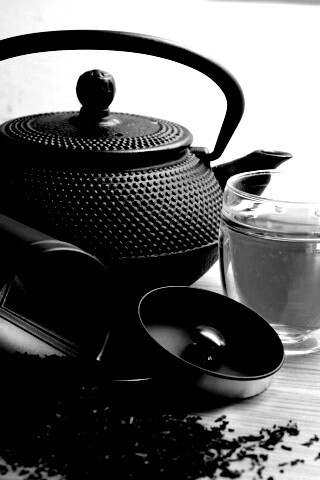Черный чайный набор обои