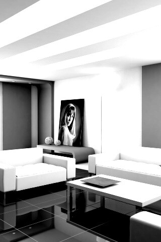 Белая гостинная обои