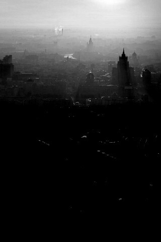 Москва в тумане обои