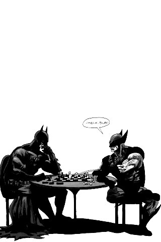 Бэтмен и Расомаха играют в шахматы обои