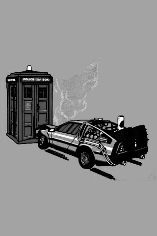 Что будет если ДеЛореан врежется в Тардис? обои