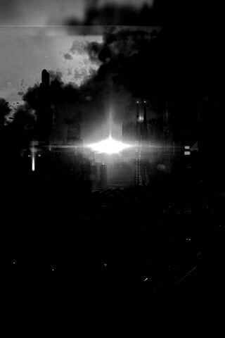 Закат в инопланетном городе обои