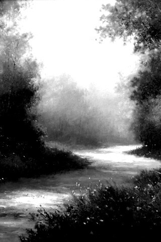 Рисунок лесной дороги обои