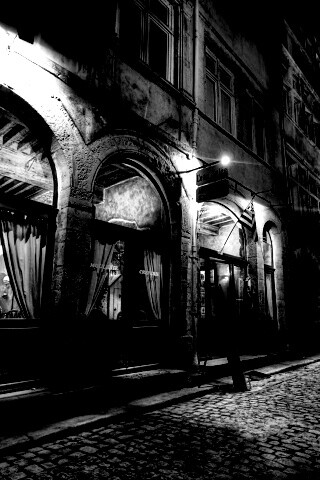 Ночная улочка обои