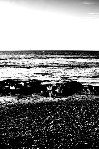 Чёрно-белое фото побережья обои