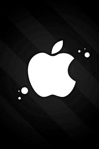 Логотип Apple на фоне голубых полос обои